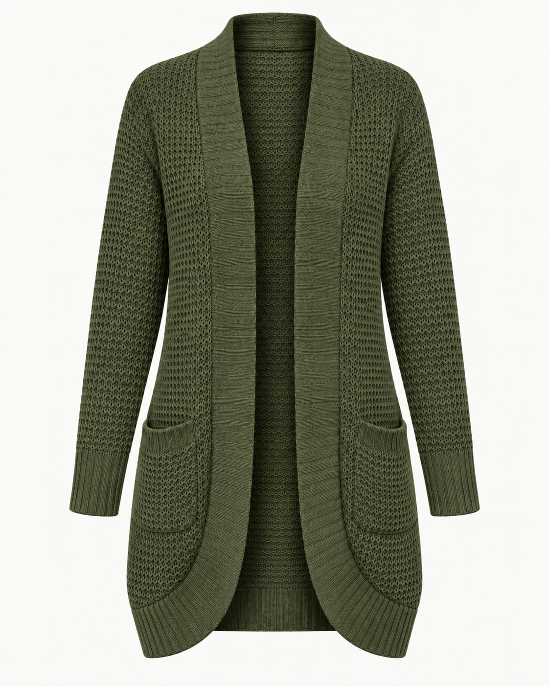 Women’s Open Front Longline Knit Cardigan